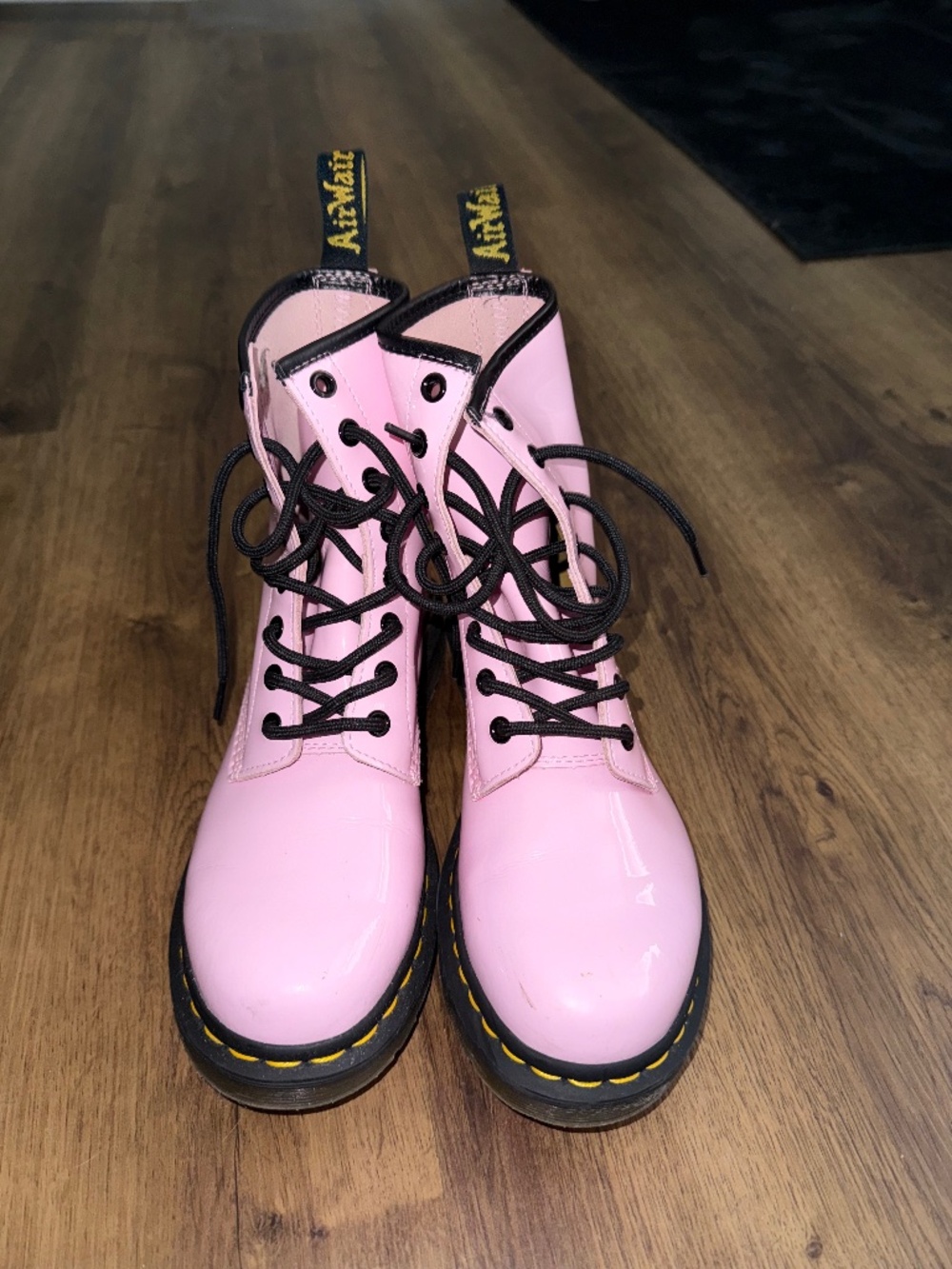 Dr. Martens Pink Combat Boots with Air-Cushioned Sole